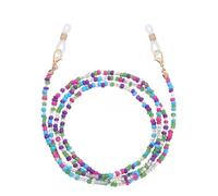 AHIOJEGX Chaine lunettes femme Chaînes de lunettes perlées à sangle colorée for femmes, lanière visage antidérapante, chaîne cou for soleil(3)