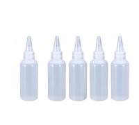 AHIOJEGX Flacon sauce 2/5/10 pièces 30/60/100/120ML Bouteille À Presser for Sauce Récipient En Plastique Rechargeable Avec Capuchon for De Colle Cuisine(5pcs of 120ML)