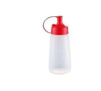 AHIOJEGX Flacon sauce Bouteilles d'huile de condiments à presser, bouchon scellage, pot d'assaisonnement, bouteilles Sauce salade, Ketchup Cruet, distributeur moutarde, fournitures cuisine(Red 300ML)