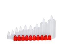 AHIOJEGX Flacon sauce Flacon compte-gouttes en plastique à presser, 10 pièces, 3ml, 5ml, 10ml, 15ml, 20ml, 30ml, 50ml, 100ml, 120ml, bouchon amovible, conteneurs de remplissage liquide(Red,30ml)