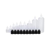 AHIOJEGX Flacon sauce Flacon compte-gouttes en plastique à presser, 10 pièces, 3ml, 5ml, 10ml, 15ml, 20ml, 30ml, 50ml, 100ml, 120ml, bouchon amovible, conteneurs de remplissage liquide(Black,30ml)
