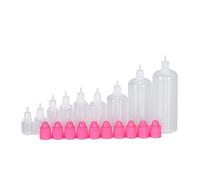 AHIOJEGX Flacon sauce Flacon compte-gouttes en plastique à presser, 10 pièces, 3ml, 5ml, 10ml, 15ml, 20ml, 30ml, 50ml, 100ml, 120ml, bouchon amovible, conteneurs de remplissage liquide(Pink,3ml)
