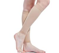 AHIOJEGX Manchon Compression Mollet 1 paire de manchons de soutien for mollets de sport, chaussettes de compression sans pieds(Beige-2Pcs,L)