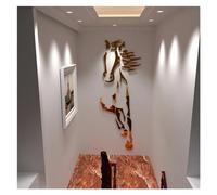 AHIOJEGX Miroir Autocollant Miroir Chevaux Stickers Muraux Chambre Décoration Restaurant Fond Art Salon Salle De Bains Chambre Décor Miroir Sticker Mural(Gold,XS 200cm 72cm)