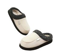 AHIOJEGX Pantoufles Homme Hiver Chaussures D'hiver En Coton For Hommes, Chaudes, Doublées De Peluche, Pantoufles D'intérieur For, D'extérieur À La Mode, Antidérapantes Et Moelleuses(White,36-37)