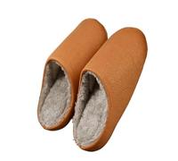 AHIOJEGX Pantoufles Homme Hiver Pantoufles classiques for hommes et femmes, chaussures d'intérieur douces antidérapantes, plates confortables for couple, unisexes, hiver(Coffee color,42-43)