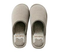 AHIOJEGX Pantoufles Homme Hiver Pantoufles d'automne et d'hiver for hommes, chaussures de maison en coton à rayures, souples d'intérieur for, pantoufles simples antidérapantes(Brown,38-39)