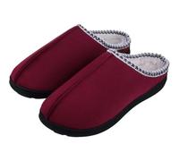 AHIOJEGX Pantoufles Homme Hiver Pantoufles d'hiver en coton for hommes, pantoufles moelleuses et pelucheuses for, mousse à mémoire de forme, d'extérieur antidérapantes plates(Wine Red2,36-37)