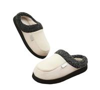 AHIOJEGX Pantoufles Homme Hiver Pantoufles en coton for hommes, chaussures d'hiver chaudes fourrure et peluche, d'intérieur, mode, extérieur, antidérapantes, pelucheuses, pantoufles for(White,42-43)