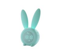 AHIOJEGX Reveil Mini réveil numérique LED de Dessin animé, Affichage électronique, contrôle du Son, Lapin Mignon, Lampe Nuit, Horloge Bureau Rechargeable pour Voyage Chambre Bureau(Green)