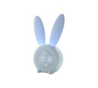 AHIOJEGX Reveil Mini réveil numérique LED de Dessin animé, Affichage électronique, contrôle du Son, Lapin Mignon, Lampe Nuit, Horloge Bureau Rechargeable pour Voyage Chambre Bureau(Blue)