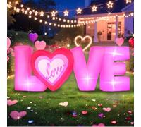 Ahititi Décorations d'extérieur gonflables pour la Saint-Valentin - 2,1 m - Lettre d'amour rose - Grandes lumières LED intégrées - Pour demande en mariage, fête d'anniversaire, cour, pelouse, jardin