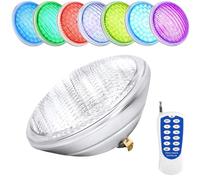 AHJ 48W LED Éclairage de Piscine PAR56, Lampe de Piscine RGB Lampe Piscine LED Etanche IP68 Ampoule Couleur avec Télécommande, Projecteur 12V DC/AC