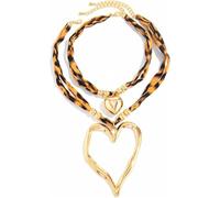 Ahjyym Chunky Heart Necklace for women Gold Fashion Accessories Unique Gifts for,1217