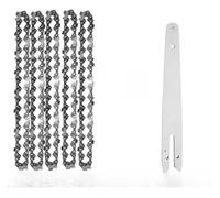Ahjyym Guide-chaîne for tronçonneuse 8 pouces 1/4 po, scie électrique portable, mini-tronçonneuse, lame de for l'exploitation forestière, accessoires for chaîne ,1111(5x Chains 1x Guide)