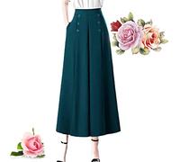 AHKISS Pantalon large plissé élégant, 2022 Pantalon plissé taille haute élégant, Pantalon large taille haute (Color : Dark Green, Size : 4X-Large)