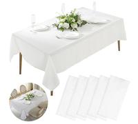 AhLmA 5 pièces Nappe Jetable Nappe Blanche Rectangulaire 137 x 274 cm Tischdecke Dekoration weiß Adaptée aux Pique-niques, fêtes, Anniversaires, Mariages et banquets, etc