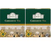 Ahmad Tea Cardamom Tea - Thé noir du Kenya à la cardamome - Sachets de thé emballés individuellement et scellés avec 2 g de thé par portion - 100 sachets de thé avec ruban (Lot de 2)