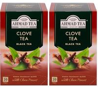 Ahmad Tea Clove Tea - Thé noir aux clous de girofle - Sachets de thé emballés individuellement et scellés avec arôme - 20 sachets de thé avec ruban (Lot de 2)