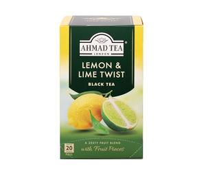 Ahmad Tea Lemon and Lime Twist Thé Noir, Citron, Boite de 20 Sachets, 40 g