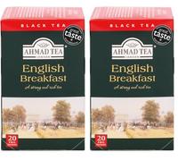 Ahmad Tea London English Breakfast, Thé Noir, Boite de 20 sachets, 40 g (Lot de 2)