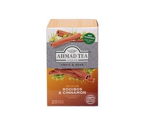 Ahmad Tea - Rooibos & Cinnamon Tea Infusion 20 Bags - 30g | Doux, chaleureux et épicé