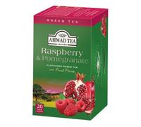 Ahmad Tea London - Thé vert à la framboise et grenade - Boite de 20 sachets