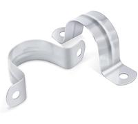 AHMistool 20 pièces M32 de colliers de serrage de type U en acier inoxydable 304, colliers de serrage en forme de U à deux trous de 32 mm pour la fixation de conduites de gaz, d'eau et de câbles