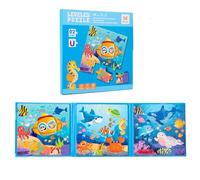 AHMistool Puzzle magnétique de véhicule pour enfants de 3, 4 et 5 ans, 36 pièces, jouets de voyage, cadeaux pour tout-petits, activités d'avion, conduite en voiture (deuxième étape, océan)