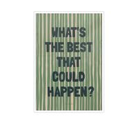 AHNEUUOY Green Aesthetic Typography - Uplifting What‘s The Best That Could Happen Wall Decor(Framed,08x12inch(20x30cm))