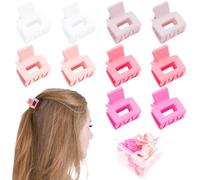 Ahoney Lot de 10 pinces à cheveux roses pour femmes et filles, mini pinces à cheveux mates de 2,5 cm pour cheveux fins, épais, moyens, mignons, pinces à cheveux à forte tenue avec boîte cadeau (rose)