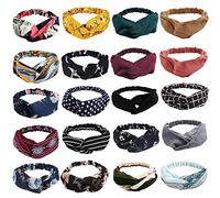 Ahoney Lot de 20 bandeaux bohèmes pour femmes noués Croix Élastique Cheveux Bande torsadée