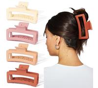 AHONEY Lot de 4 pinces à cheveux extra larges, 12,7 cm XL - Pince à cheveux surdimensionnée à forte tenue - Pinces à cheveux bouclés pour cheveux longs et épais - Accessoires de cheveux pour femme