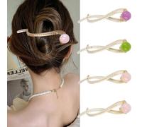 Ahoney Lot de 4 pinces à cheveux françaises torsadées pour femme - Barrettes à cheveux antidérapantes (gelée)