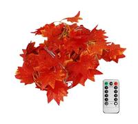 Ahorn Leaf Light Chain Automne - Timer Remote Control Decoration LED, rideau d'éclairage en rotin avec 8 modes d'éclairage, Éclairage intérieur imperméable USB, décoration d'automne de Thanksgiving po