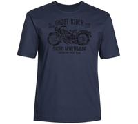 AHORN SPORTSWEAR T-shirt Ghost Rider grande taille, noir, bleu foncé, 3XL-10XL, bleu foncé, 9XL grande taille