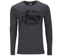 AHORN SPORTSWEAR T-shirt long Ghost Rider - Grandes tailles - 4 couleurs - Noir - 3XL-10XL, Gris fer, 4XL grande taille