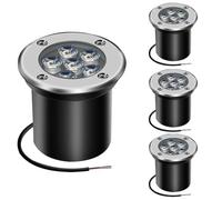 AHOTSUK Spot LED encastrable au sol pour extérieur - 6 W - 12 V - 24 V - Éclairage de paysage IP67 - Étanche - Pour éclairage extérieur, jardin, terrasse, escaliers, blanc froid