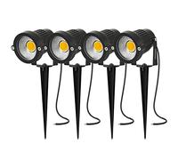 AHOTSUK Spot LED Extérieur avec Piquet, Spot Projecteur LED Jardin Exterieur Piquet DC 12V IP66 3000K Blanc chaude Éclairage pour terrasse et patio