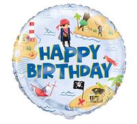 Ahoy Matey Ballon en aluminium sur le thème des pirates (45 cm) - Décoration de fête multicolore vive - Parfait pour les fêtes d'enfants, les événements et les décorations - 1 pièce