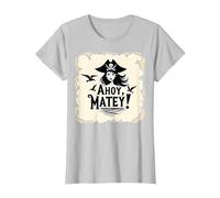 Ahoy, Matey! Pirate Femme Sea Adventure Buccaneer T-Shirt, Femme, Argent, L