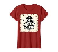 Ahoy, Matey! Pirate Femme Sea Adventure Buccaneer T-Shirt, Femme, Canneberge, 3XL