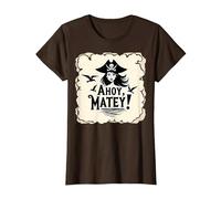 Ahoy, Matey! Pirate Femme Sea Adventure Buccaneer T-Shirt, Femme, Marron, XS
