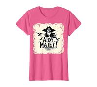 Ahoy, Matey! Pirate Femme Sea Adventure Buccaneer T-Shirt, Femme, Rose Chiné, M