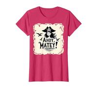 Ahoy, Matey! Pirate Femme Sea Adventure Buccaneer T-Shirt, Femme, Rouge Chiné, 3XL