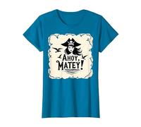 Ahoy, Matey! Pirate Femme Sea Adventure Buccaneer T-Shirt, Femme, Saphir, L