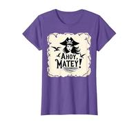 Ahoy, Matey! Pirate Femme Sea Adventure Buccaneer T-Shirt, Femme, Violet Chiné, XXL
