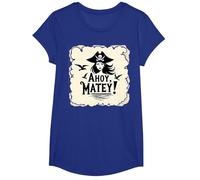 Ahoy, Matey! Pirate Femme Sea Adventure Buccaneer T-Shirt, Fille, Bleu Royal, XS