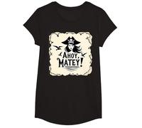 Ahoy, Matey! Pirate Femme Sea Adventure Buccaneer T-Shirt, Fille, Noir, XS