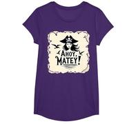 Ahoy, Matey! Pirate Femme Sea Adventure Buccaneer T-Shirt, Fille, Violet, L